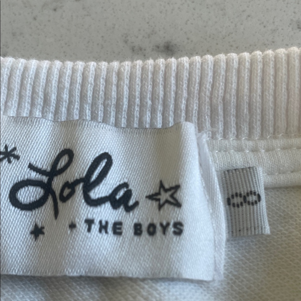 Lola + The Boys White pant and T-shirt Set with Colorful Stripes. Girls size 8. - Picture 2 of 6
